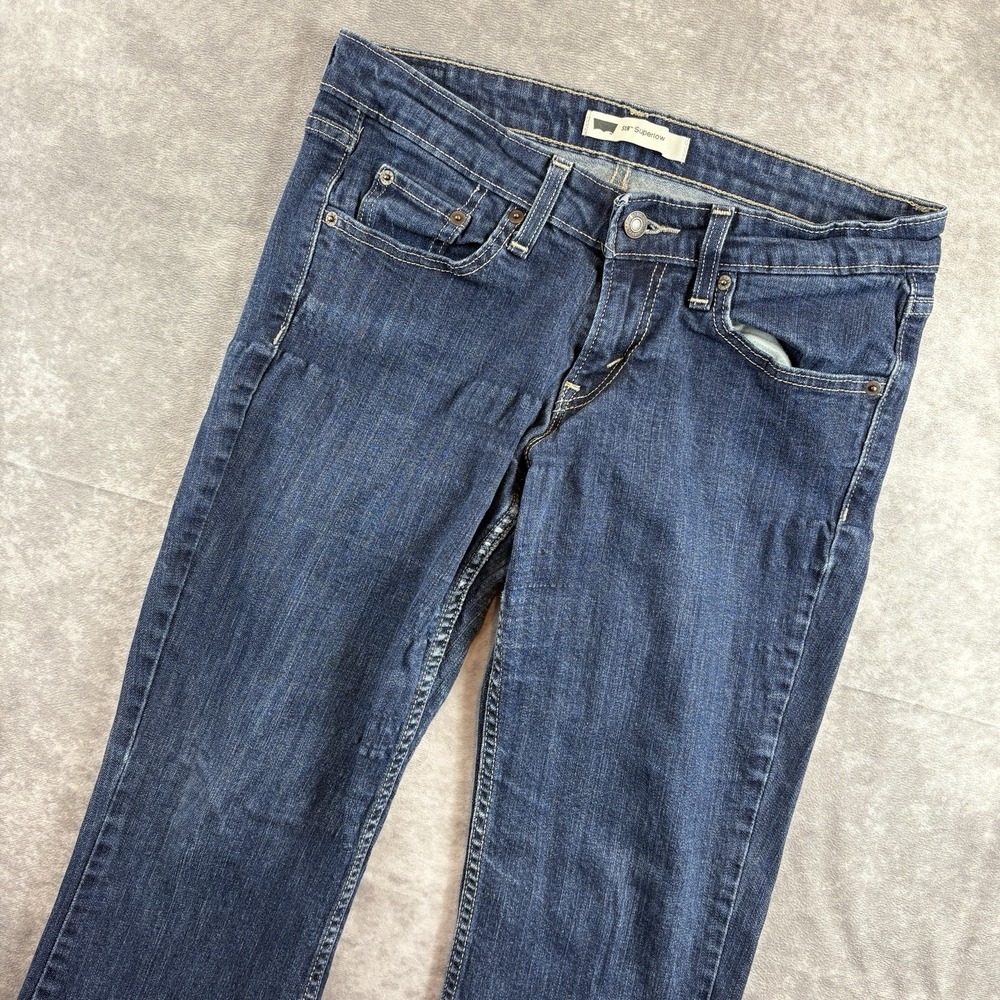 Levis 518 Jeans Women's 7M Blue Dark Wash Bootcut Superlow Flare Y2K Vintage